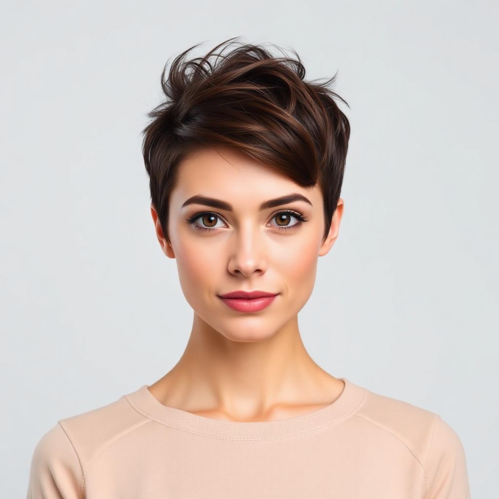 Coupe courte femme — après